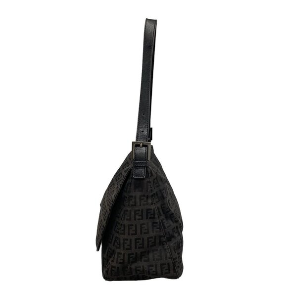 Auth FENDI Mamma bucket / Zucchino pattern 8BR001 Black Jacquard Leather - Picture 4 of 16